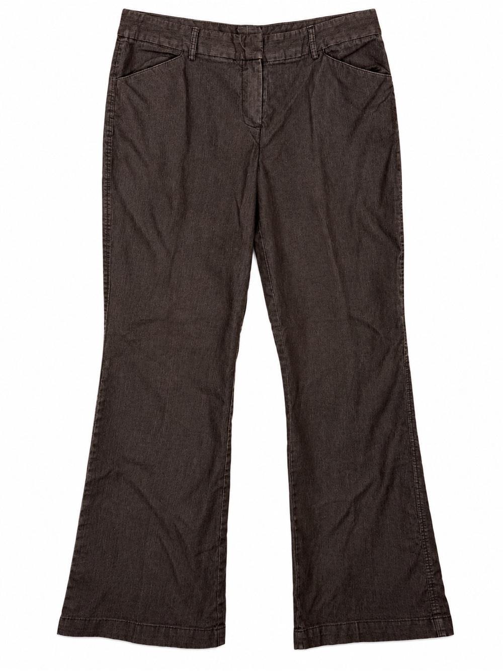 Larry Levine Stretch Pants Womens 12 Brown Wide Leg Trouser Career Dress
